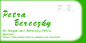 petra bereczky business card
